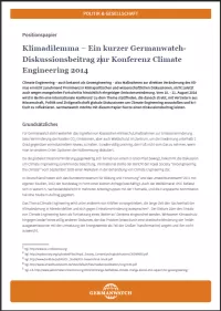 Cover Klimadilemma, Positionspapier zu Climate Engineering