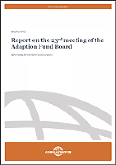 Cover Report on the 23rd meeting of the Adaption Fund Board