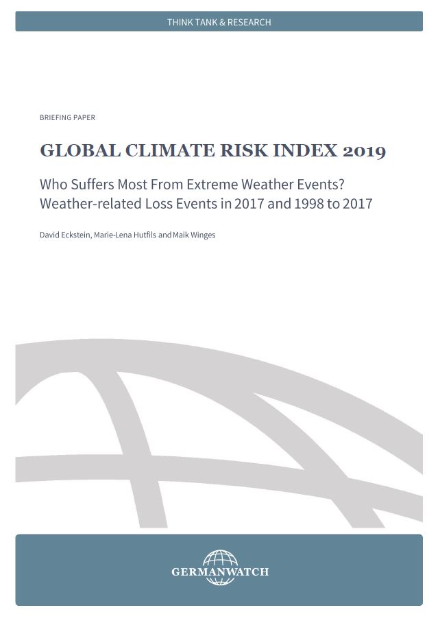 Global Climate Risk Index 2019 Germanwatch E V