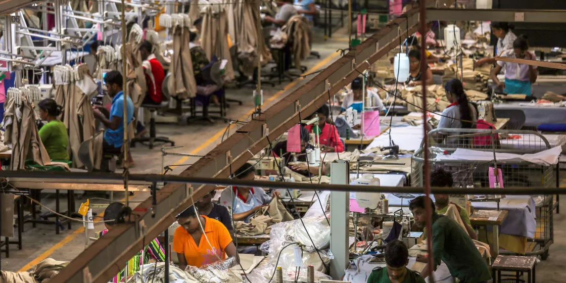 Textile factory in Weliweriya, Sri Lanka