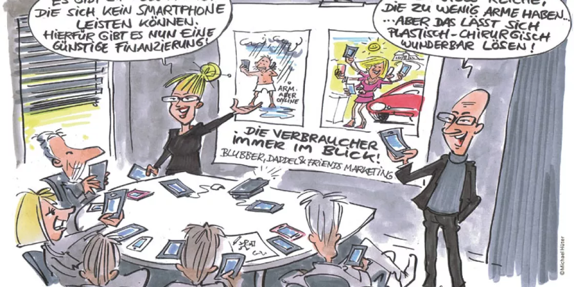 Weitblick-Bild 1/14: Karikatur IT-Marketing