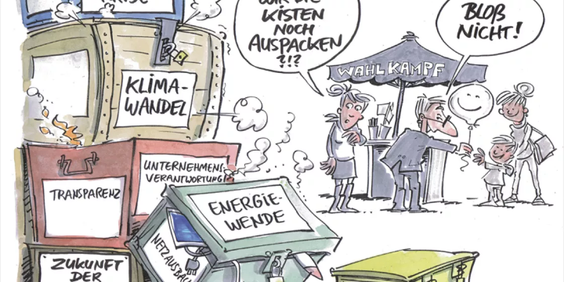 Karikatur Weitblick zur Bundestagswahl