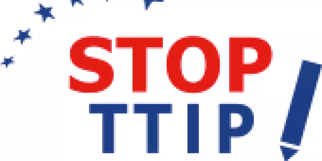 Weitblick-Bild 2/14: Logo Stop TTIP