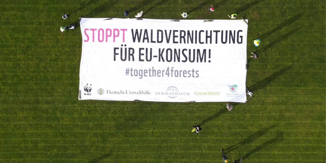 "STOPPT WALDVERNICHTUNG FÜR EU-KONSUM!"