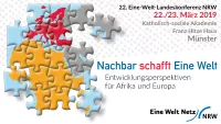 22. Eine-Welt-Landeskonferenz NRW am 22./23. März 2019