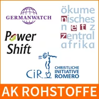 Logos-AK Rohstoffe, CiR, Germanwatch, oek, Powershift