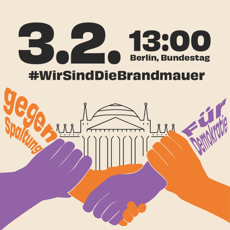 "Hand in Hand" Demo-Aufruf, 3.2.24, 13 Uhr, Berlin