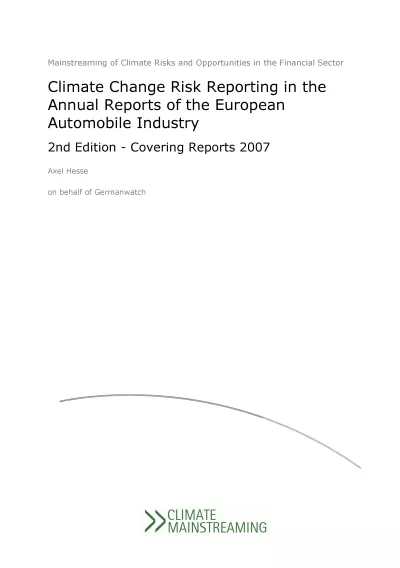 Climate change risk reporting in the annual reports of the European automobile industry