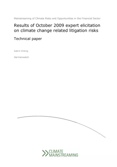 Results of October 2009 expert elicitation on climate change related litigation risks