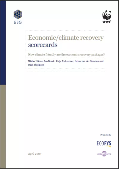 Cover: Economic/climate recovery scorecards