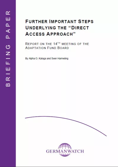 Deckblatt: Further Important Steps Underlying the “Direct Access Approach”