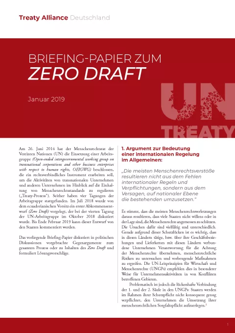Briefing-Papier zum Zero Draft