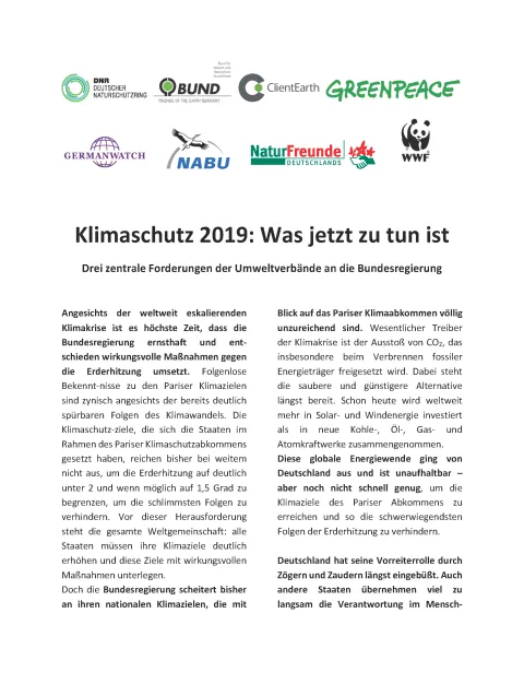 Klimaschutz 2019