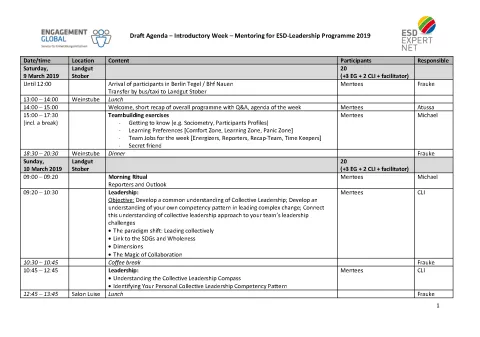 Termin: Participants Agenda_Introductory Week