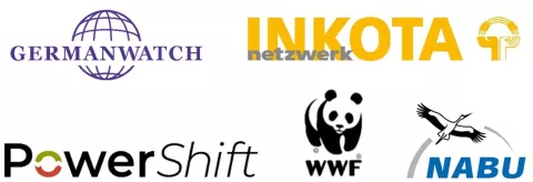 Logos PowerShift, Germanwatch e.V., INKOTA-netzwerk e.V., NABU, WWF