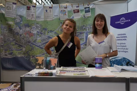 Germanwatch war vier Tage mit einem Stand beim Markt der Möglichkeiten vertreten 