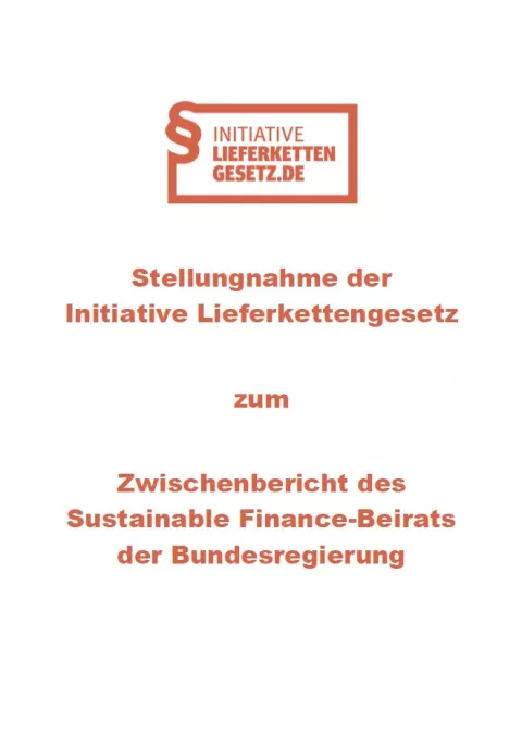 Stellungnahme Initiative Lieferkettengesetz