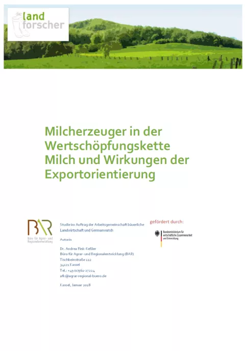 Cover Verbraucherinformation Milchstudie