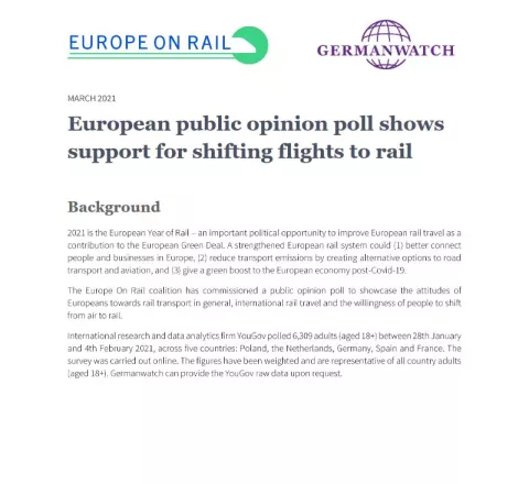 European Public Opinion Poll Flights To Rail