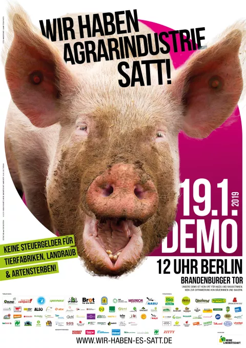 Wir haben es satt Demo 2019 Schwein