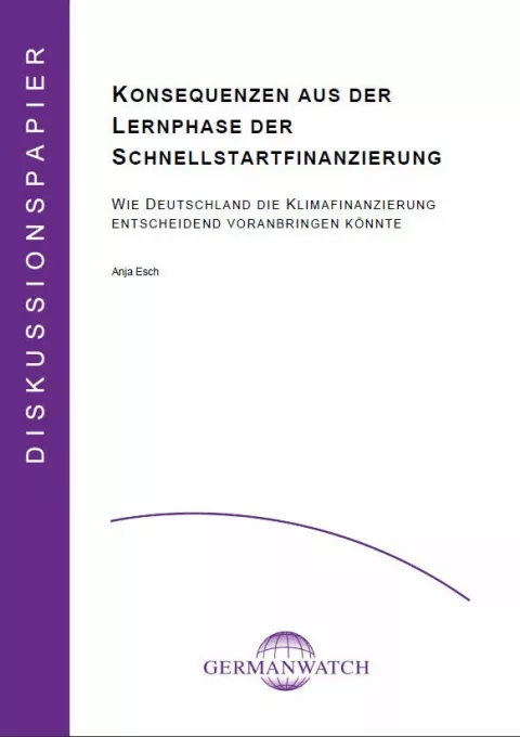 Deckblatt: Konsequenzen aus der Lernphase der Schnellstartfinanzierung