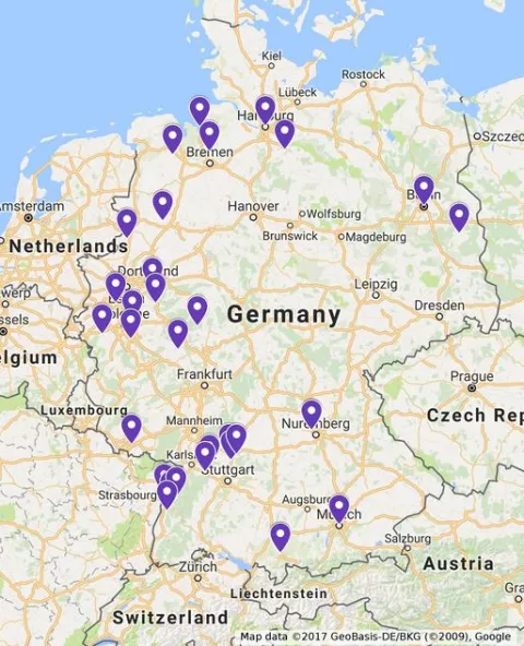 Klimawandel-Ausstellung 2016, Deutschlandkarte