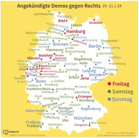 Demos gegen Rechts in Deutschland