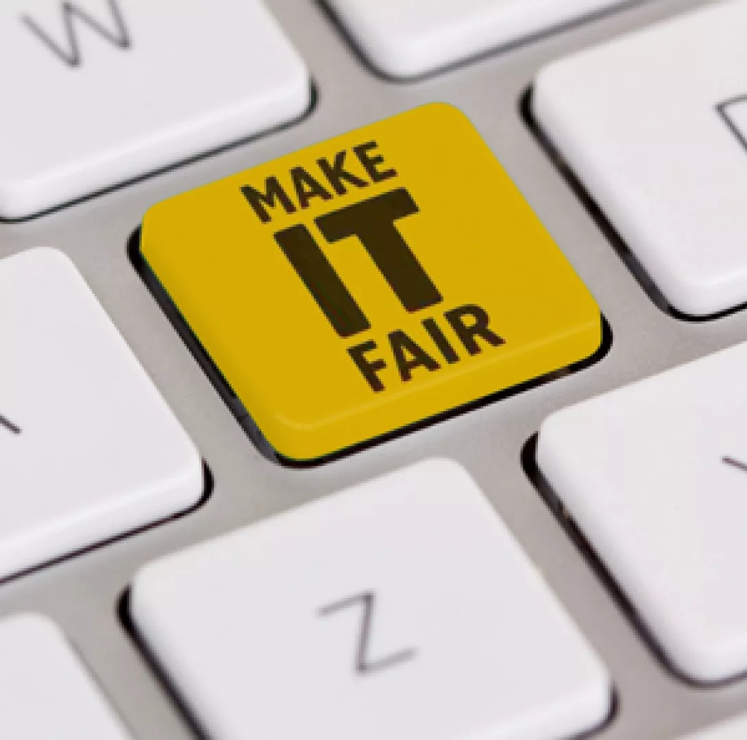 Logo auf Tastatur "make IT fair"