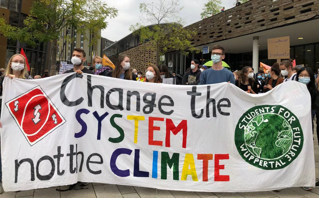 Foto der Students for Future aus Wuppertal bei einer Demonstration