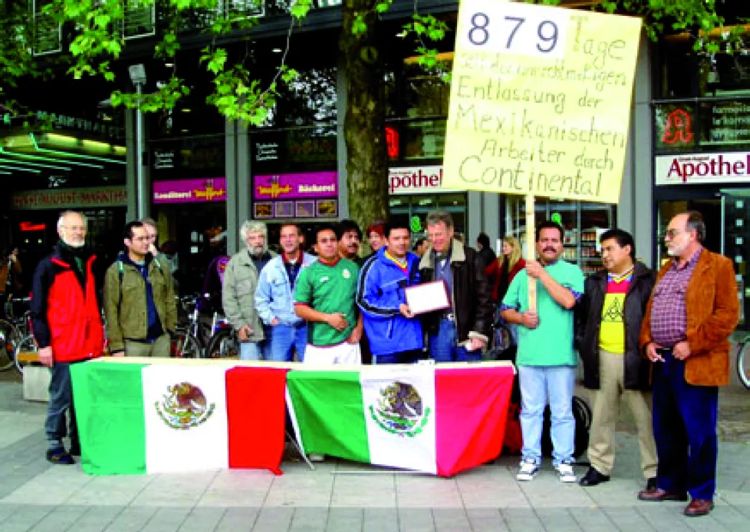 Mexikanische Arbeiter demonstrieren gegen Continental