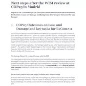 ExCom Meeting #11: Next steps after the WIM review at COP25 in Madrid 