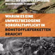 Cover der Publikation "Warum es eine umweltbezogene Sorgfaltspflicht in Rohstofflieferketten braucht"