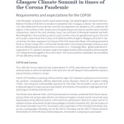 Inclusive, safe and ambitious? The Glasgow Climate Summit in times of the Corona Pandemic