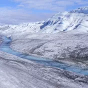 Fig. 3. Greenland ice sheet with melting ice flow (magnetix / Shutterstock).