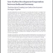 Cover Low-Carbon Development Cooperation India-Germany