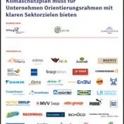 Cover Unternehmenserklärung Klimaschutzplan