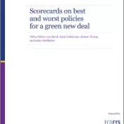 Cover: Scorecards on best and worst policies for a Green New Deal