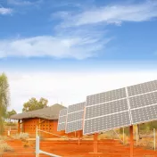 Solar panels in the African desert