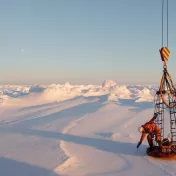 Man testing the sea ice