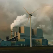 windmill and power station